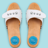 Cotton White Georgie Sandals