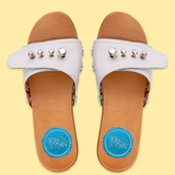 Cotton White Lucille Sandals